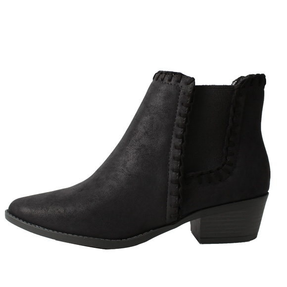 Size 6 Black Braided Chelsea Low Heel Ankle Boot - Picture 3 of 8